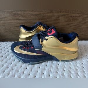Nike KD 7 Prm Gold Medal Olympic USA Men’s Size 12 Gold Red Blue OG 706858-476